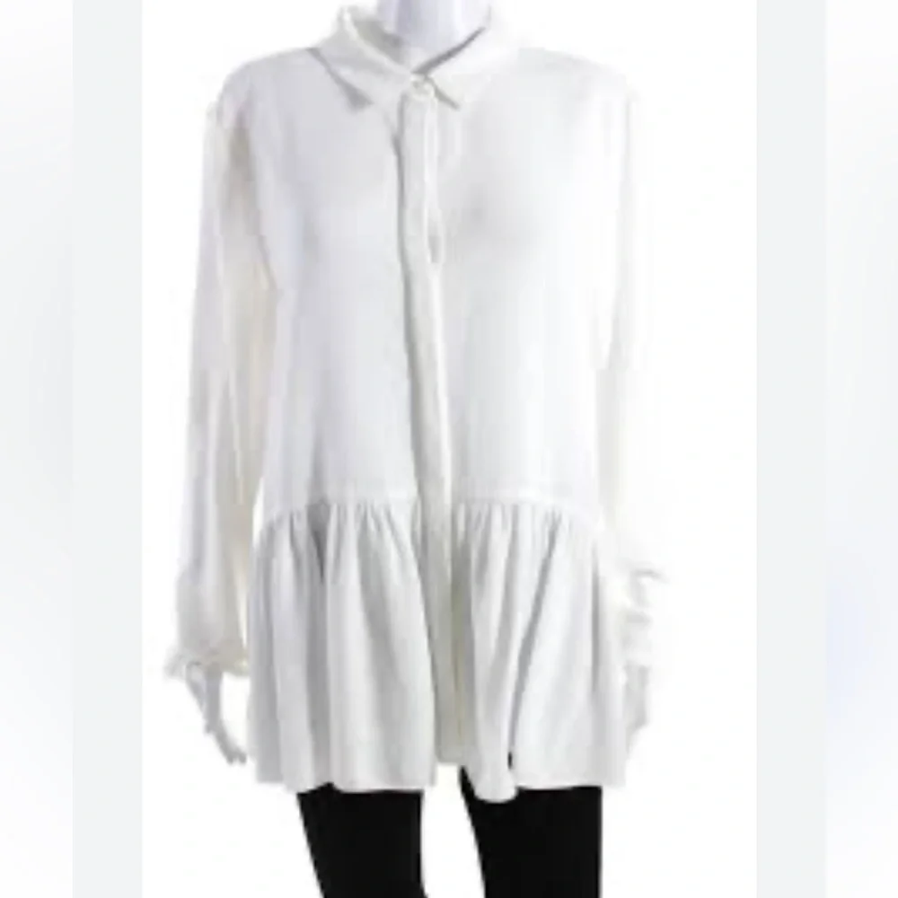 - Tibi Savanna long peplum silky shirt from Tuckernuck - Picture 8 of 9